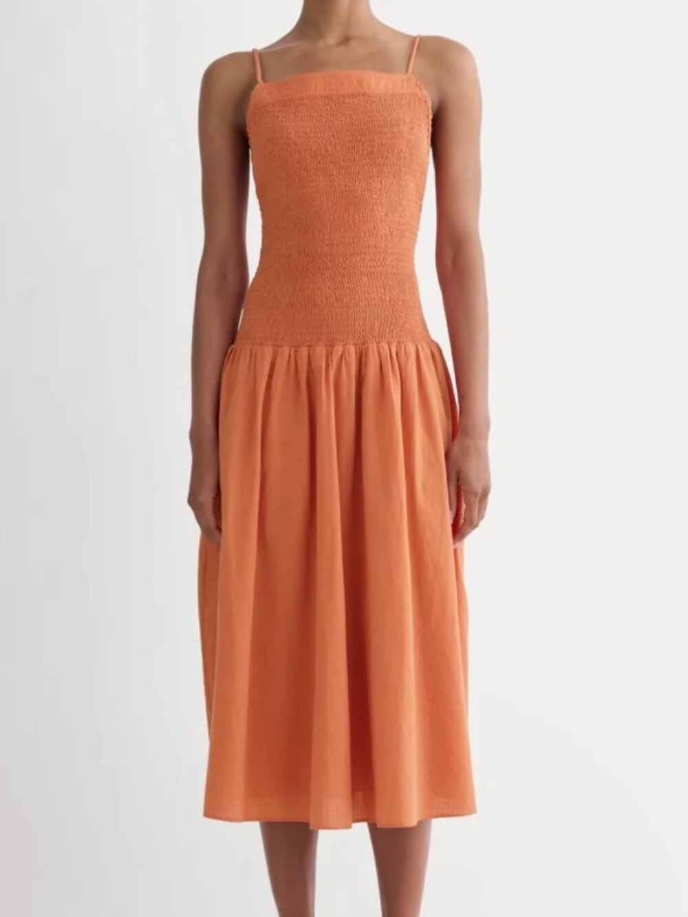 Everlane Gauze Open-Back Dress Orange Organic Cotton Women's Size XS